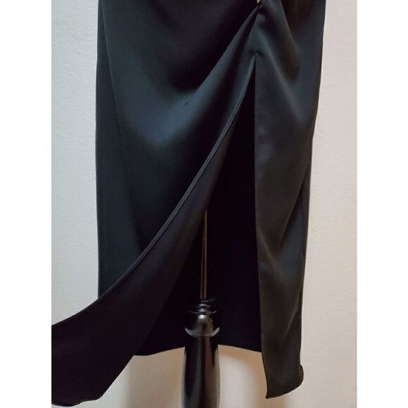 RIVER ISLAND Ruched Side Split Black Skirt SIZE S - Picture 8 of 15